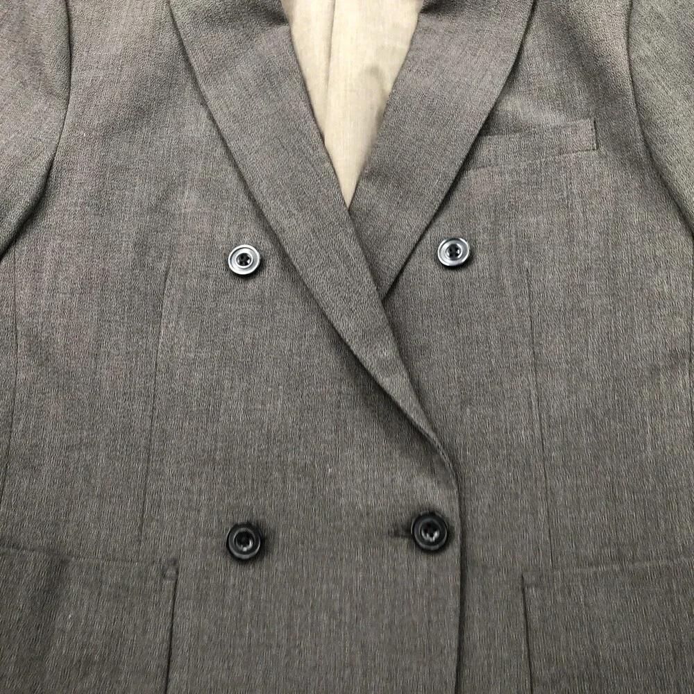 Zara Man Blazer Mens 40 Gray Double Breasted Patch Pocket Sport Coat Jacket